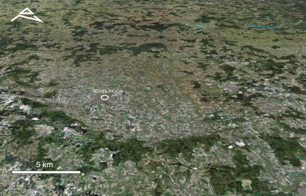 imagen Google Earth estructura de impacto de Ries Alemania